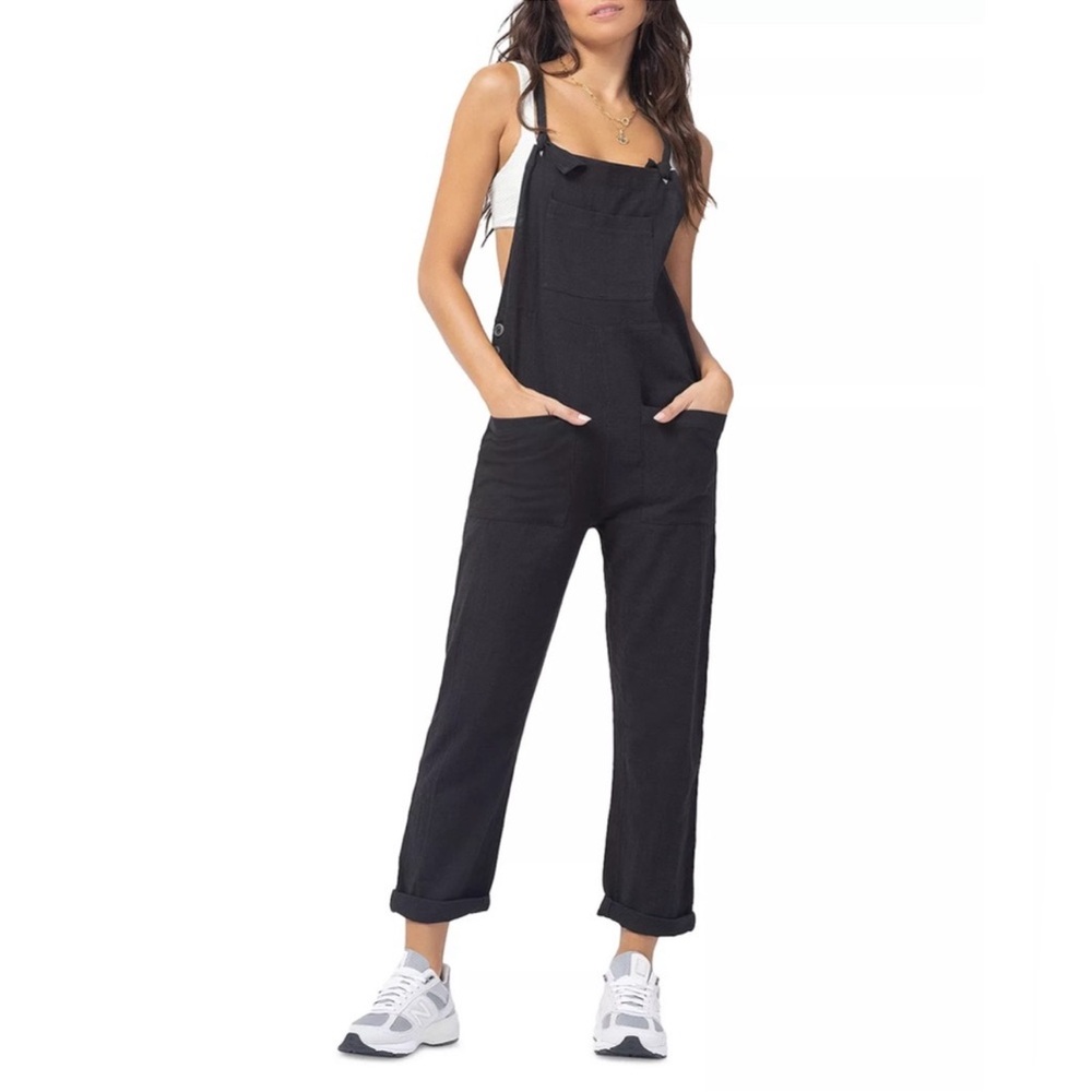 L*Space Black linen Women's Jumpsuit overalls